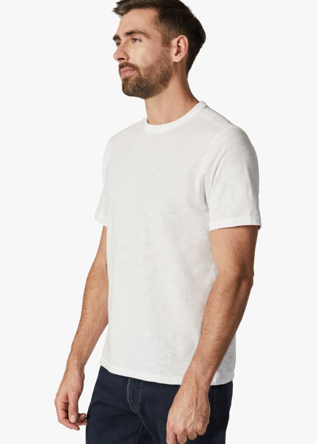 34 Heritage - Slub Crew Neck T-Shirt - S / White - tshirt