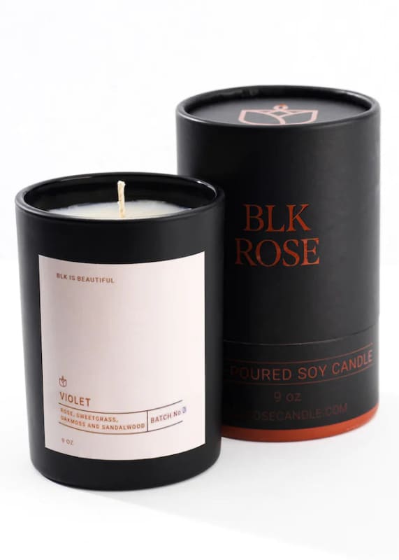 Blk Rose Candle- Violet *NO PACKAGING* - home & body