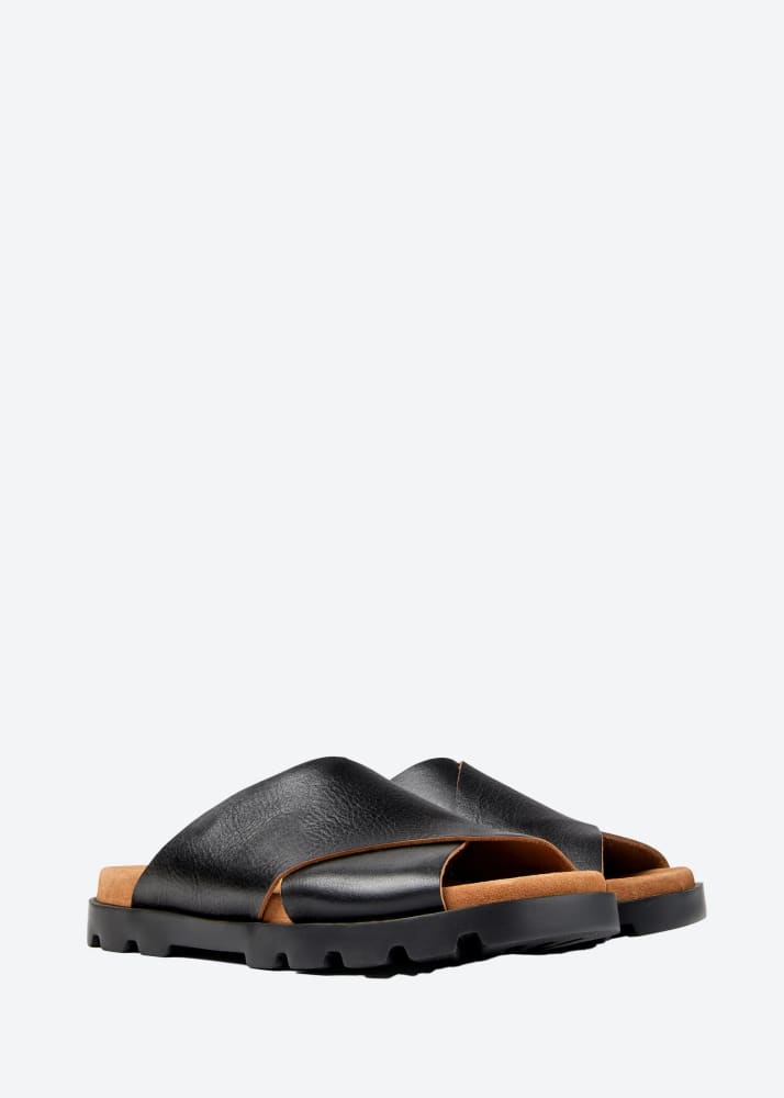 Camper - Brutus Sandal in Black Leather Shoes
