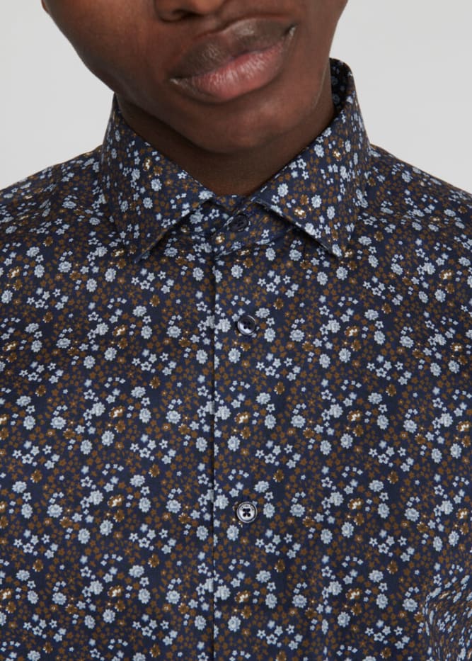 Matinique- Trostol Button Down in Nutmeg Floral - shirting