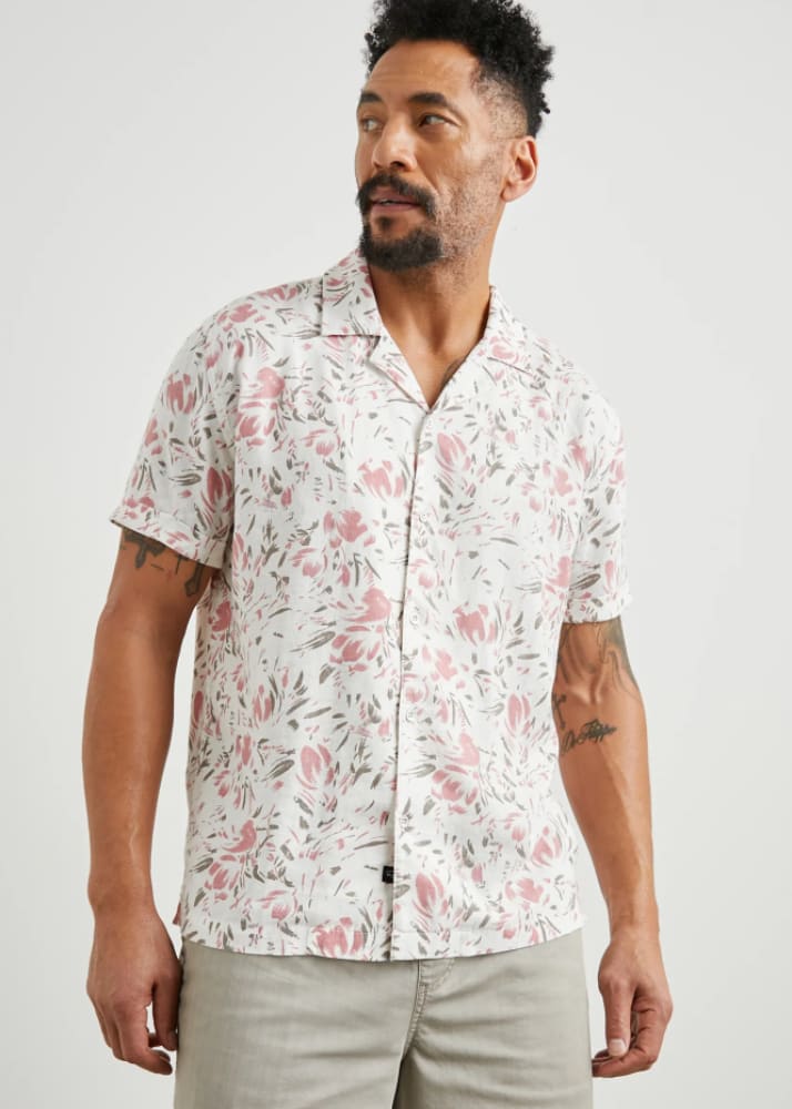 Rails- Dresdon Short Sleeve Shirt in Brush Floral White