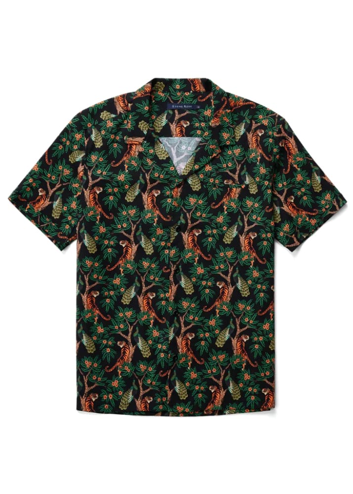 Stone Rose - Tiger Resort Collar Short Sleeve Shirt