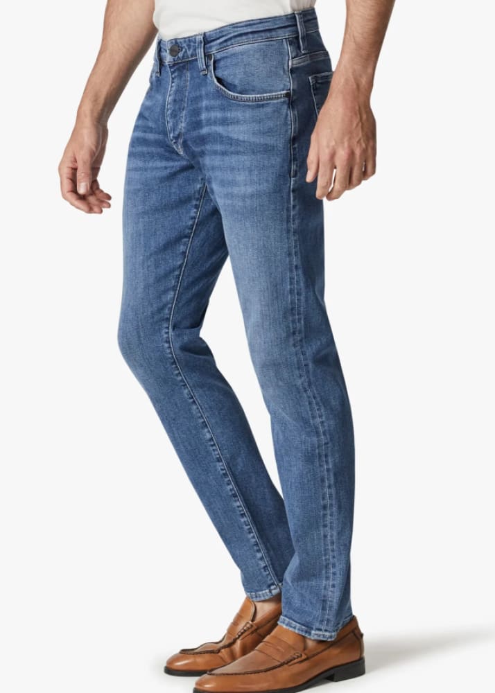 34 Heritage - Cool Tapered Leg Jeans In Mid Blue Selvedge
