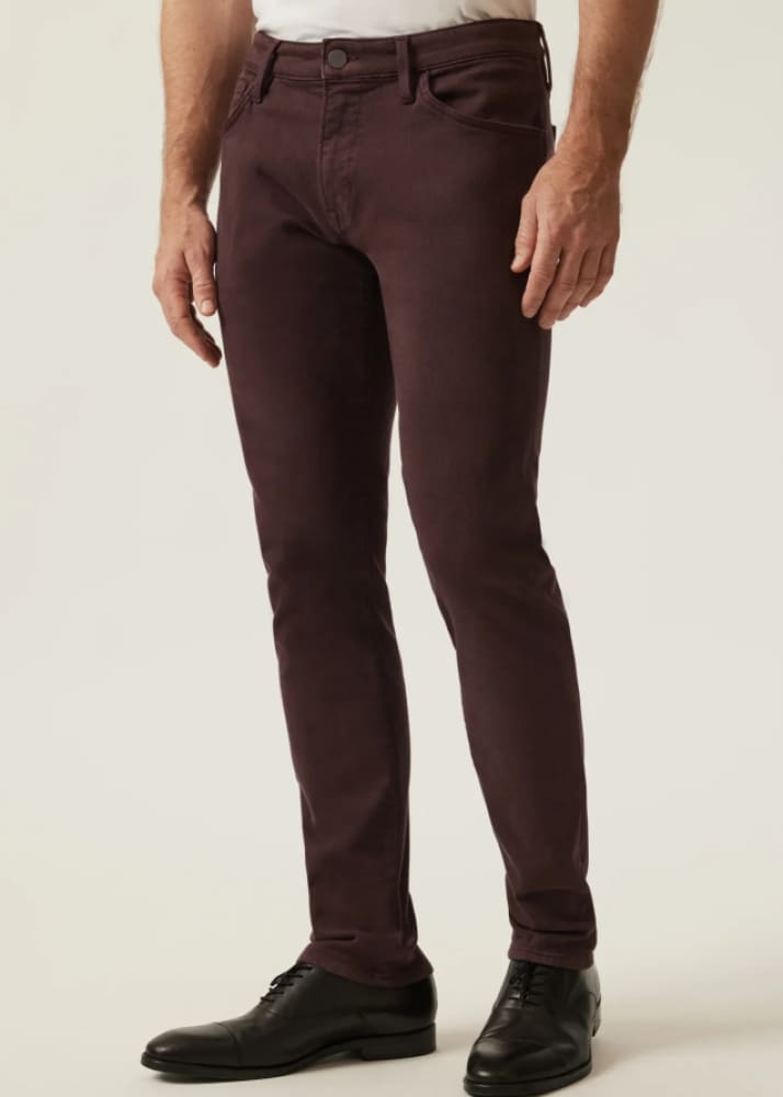 34 Heritage - Cool Tapered Leg Pants in Burgundy Diagonal