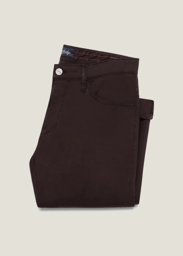 34 Heritage Courage Straight Leg Pants in Burgundy Twill