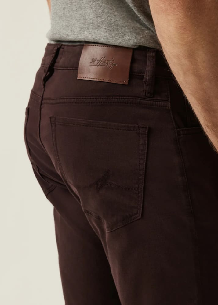 34 Heritage Courage Straight Leg Pants in Burgundy Twill