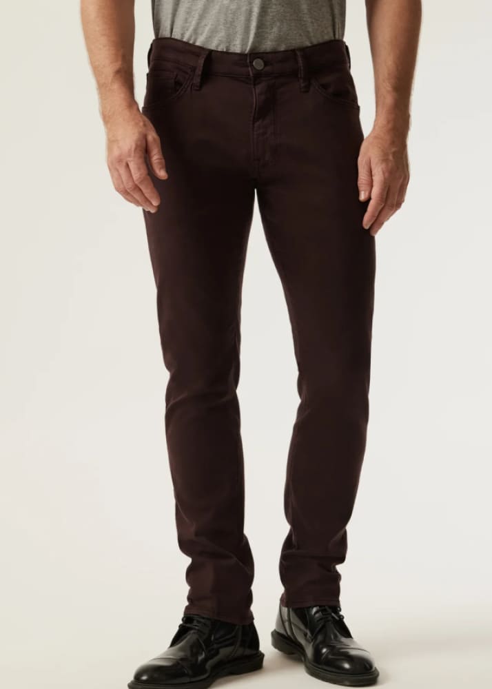 34 Heritage Courage Straight Leg Pants in Burgundy Twill