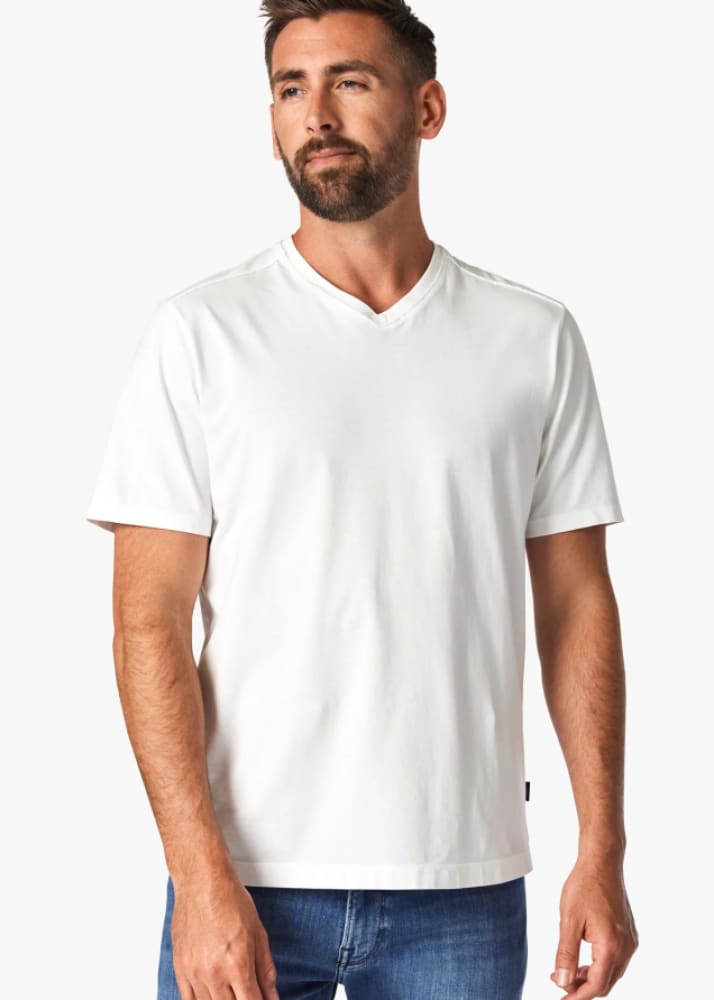 34 Heritage - Deconstructed V - Neck T - Shirt - S / White