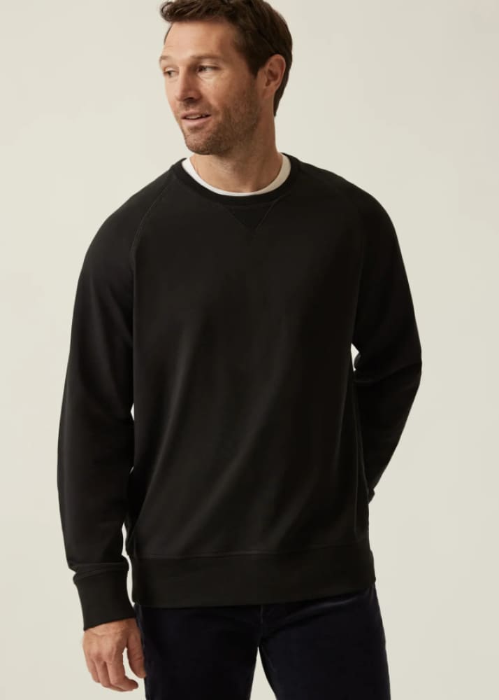 34 Heritage - French Terry Crew Sweatshirt in Black