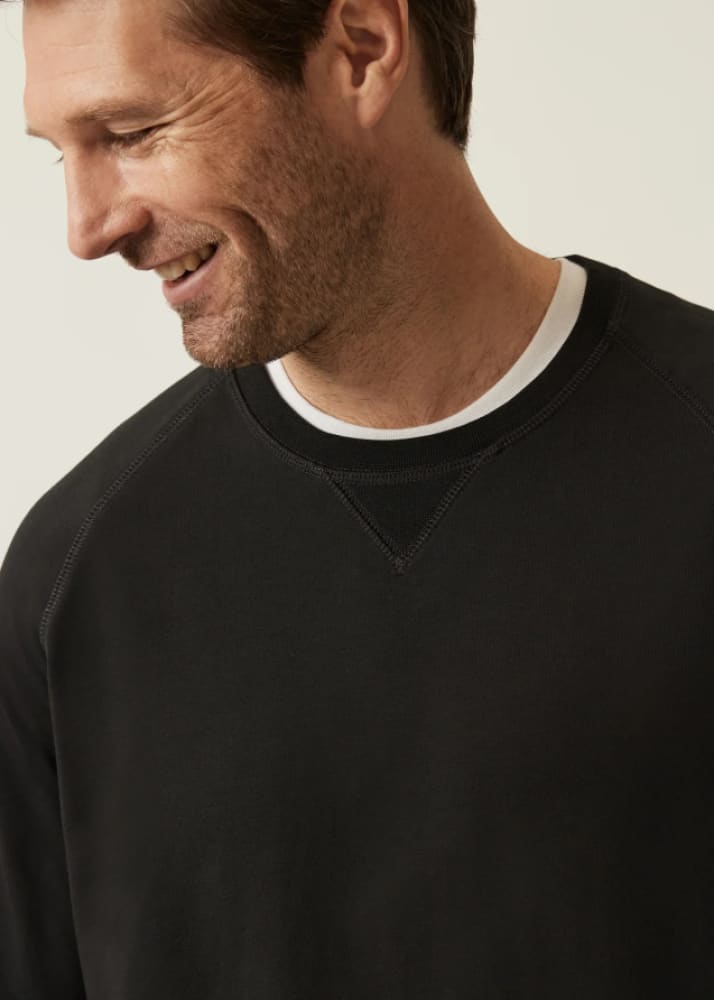 34 Heritage - French Terry Crew Sweatshirt in Black