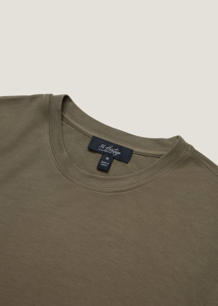 34 Heritage - Pique T-Shirt - Olive / S - tshirt