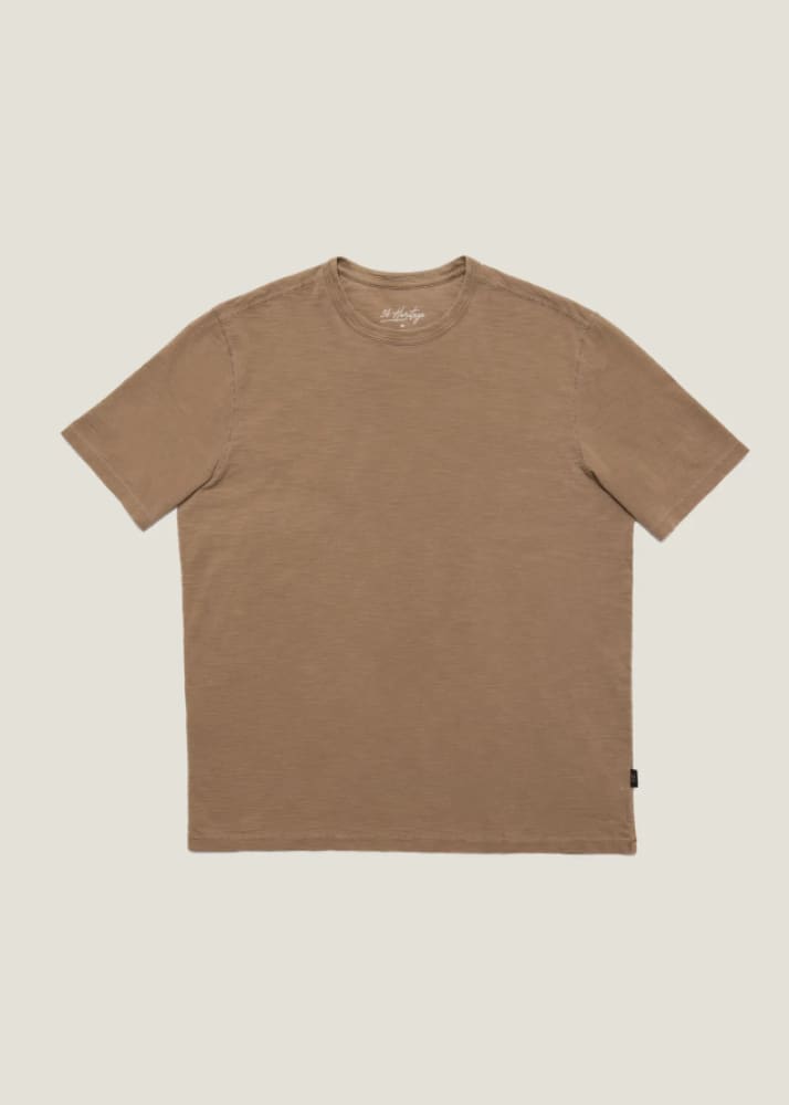 34 Heritage Slub Crew Neck T Shirt in Shitake Tees & Tanks