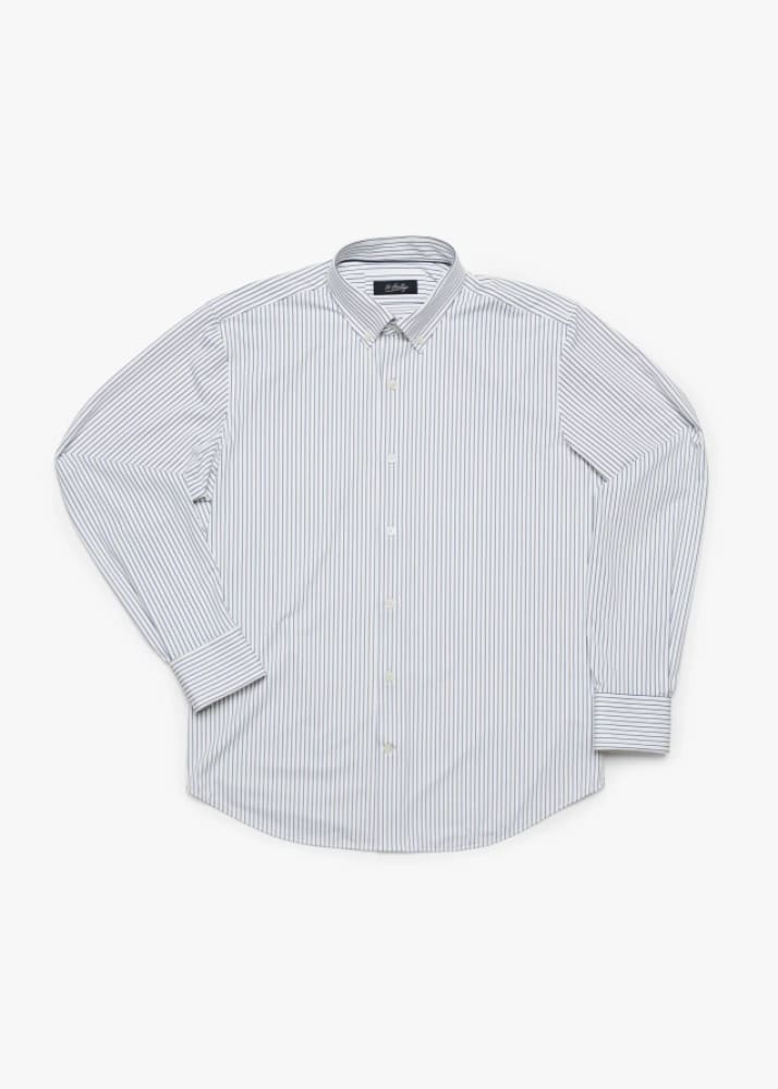 34 Heritage - Stripe Shirt In White - S - button shirting