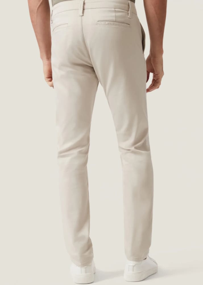 34 Heritage - Verona Slim Leg Chino in Tan Coolmax - bottom