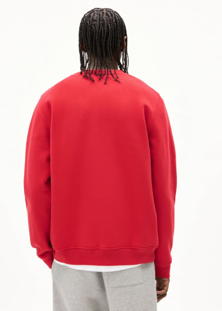 Armed Angels Baaro Fleece Sweatshirt in Scarlet Red Sweater