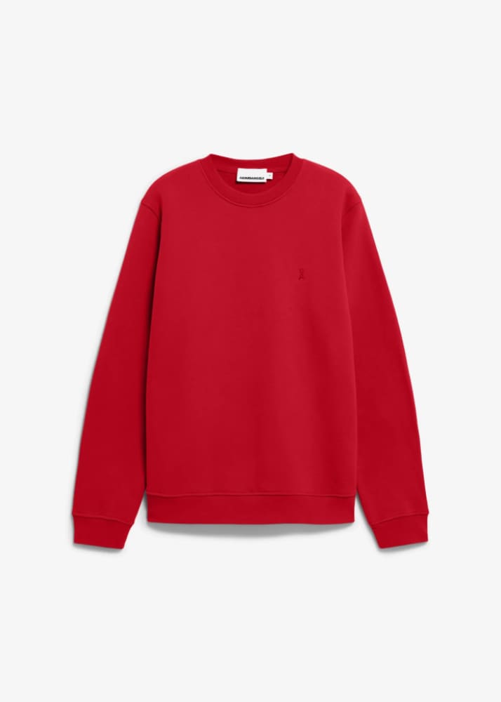Armed Angels Baaro Fleece Sweatshirt in Scarlet Red Sweater