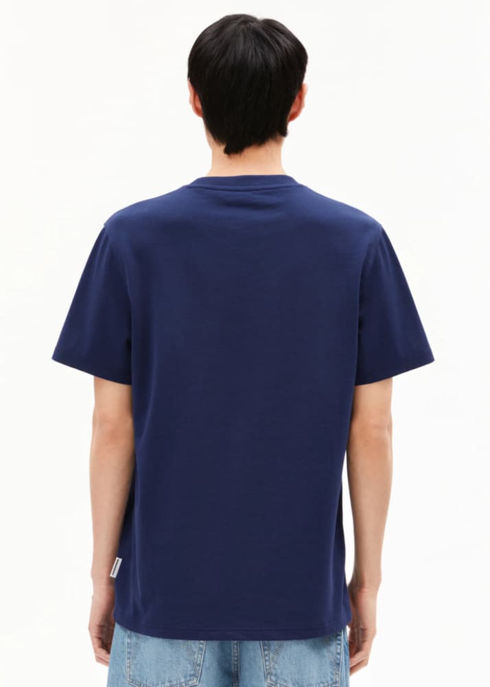 Armed Angels Maarkos Heavyweight T Shirt in Blue Noon Tees