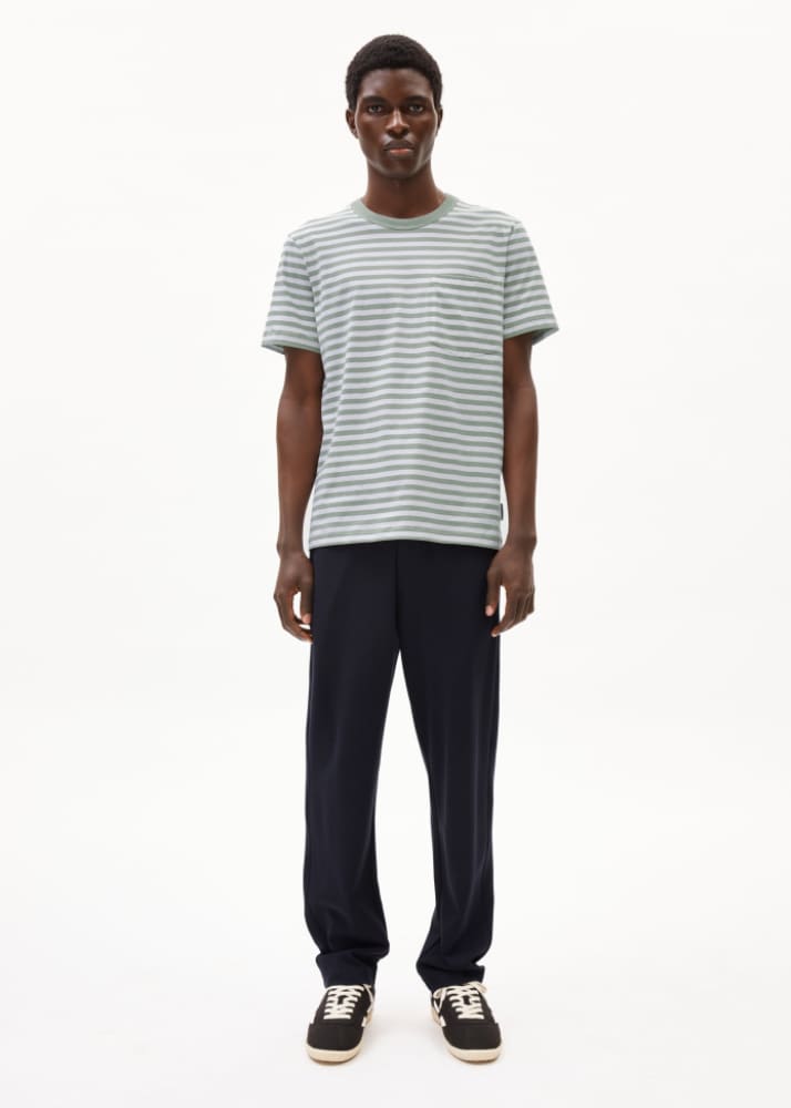 Armed Angels - Maarkos Pocket Striped T-Shirt in Seagreen