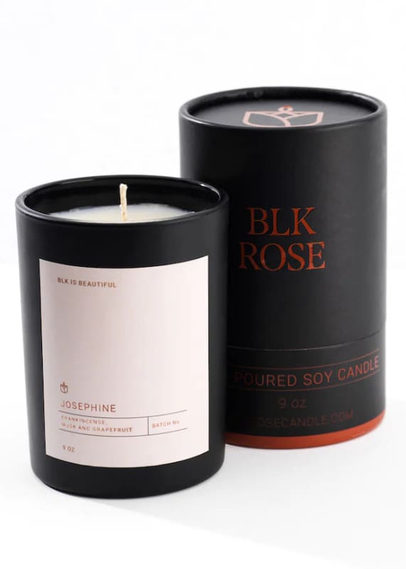 Blk Rose Candle- Josephine *NO PACKAGING* - home & body