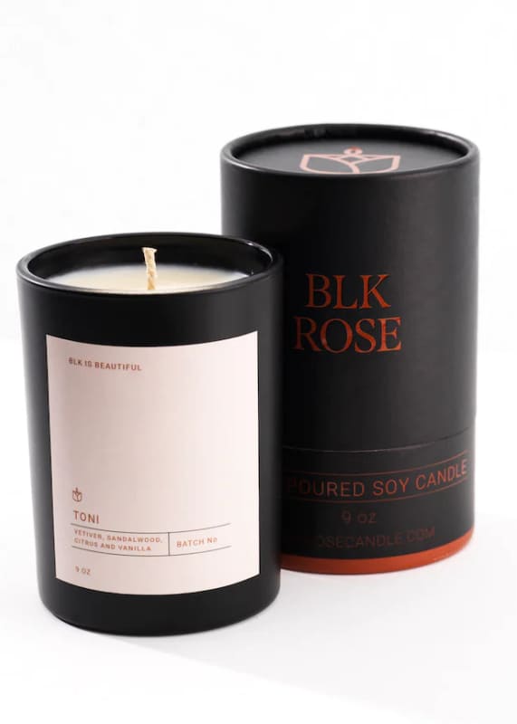Blk Rose Candle- Toni *NO PACKAGING* - HOME & BODY