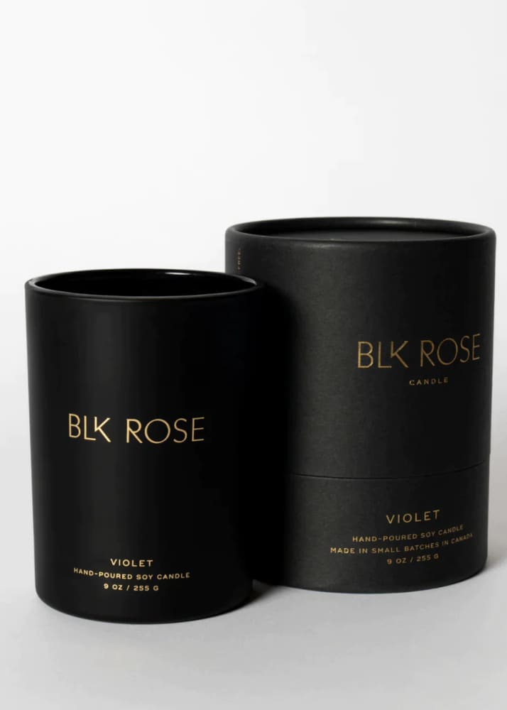 Blk Rose Candle- Violet - home & body