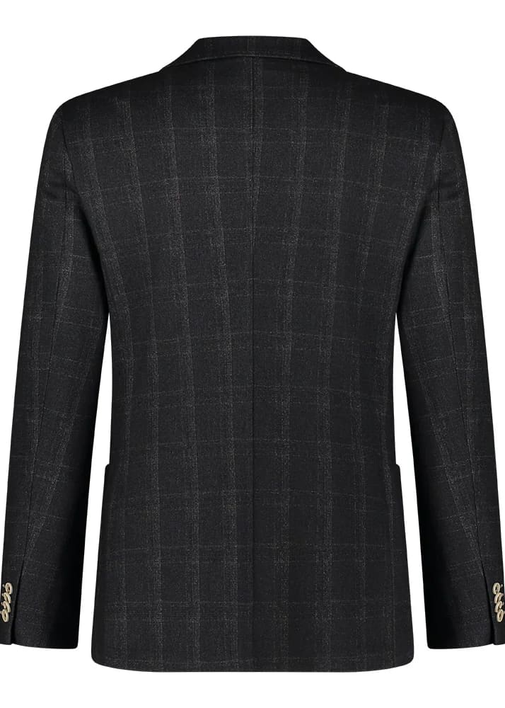 Blue Industry - Check Jersey Blazer in Brown - blazer