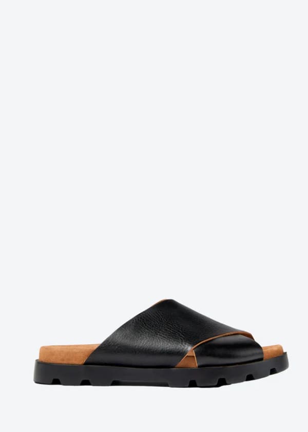 Camper - Brutus Sandal in Black Leather / 8 Shoes