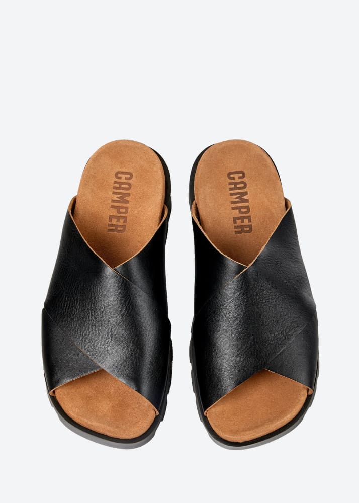 Camper - Brutus Sandal in Black Leather Shoes