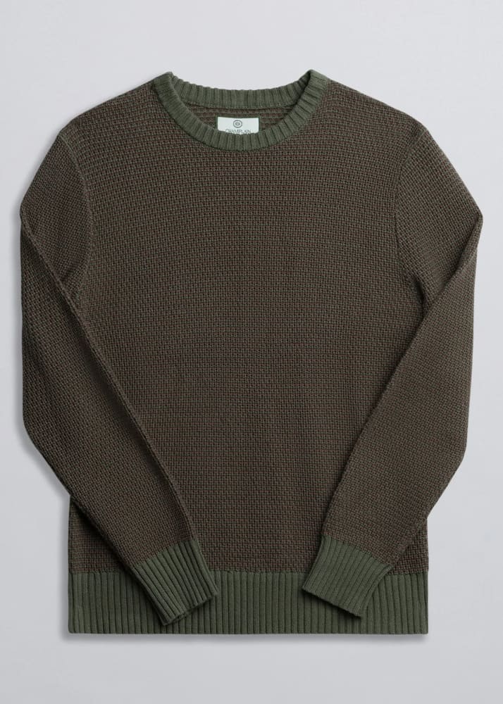 Champlain- 2 Tone Knit Sweater in Brown - & Knitwear
