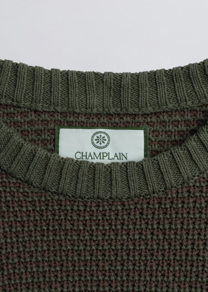 Champlain- 2 Tone Knit Sweater in Brown - & Knitwear