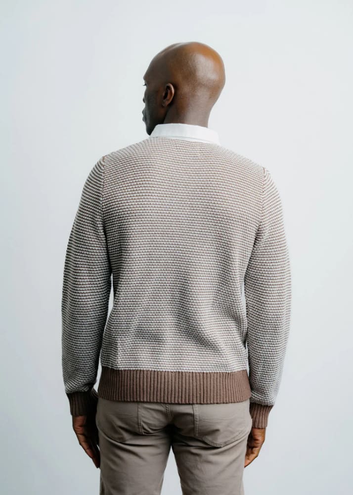 Champlain- 2 Tone Rugby Shirt in Brown - Sweater & Knitwear