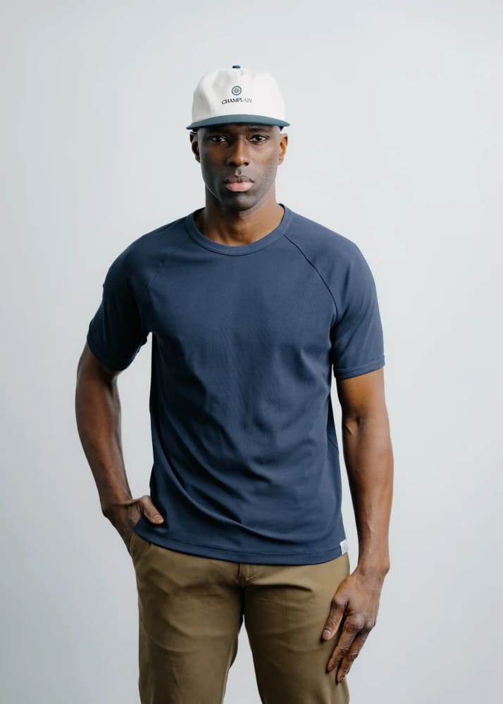 Champlain- Basic Raglan Tee in Navy - Tees & Tanks