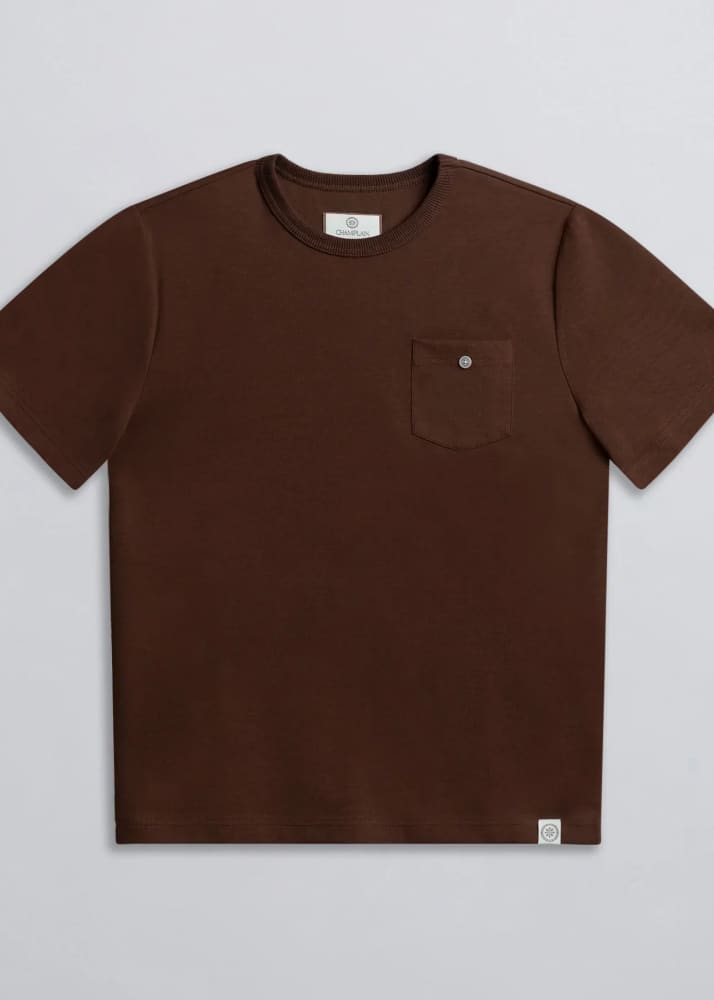 Champlain- Button Tee in Brown - Tees & Tanks