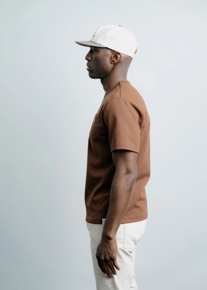 Champlain- Button Tee in Brown - Tees & Tanks