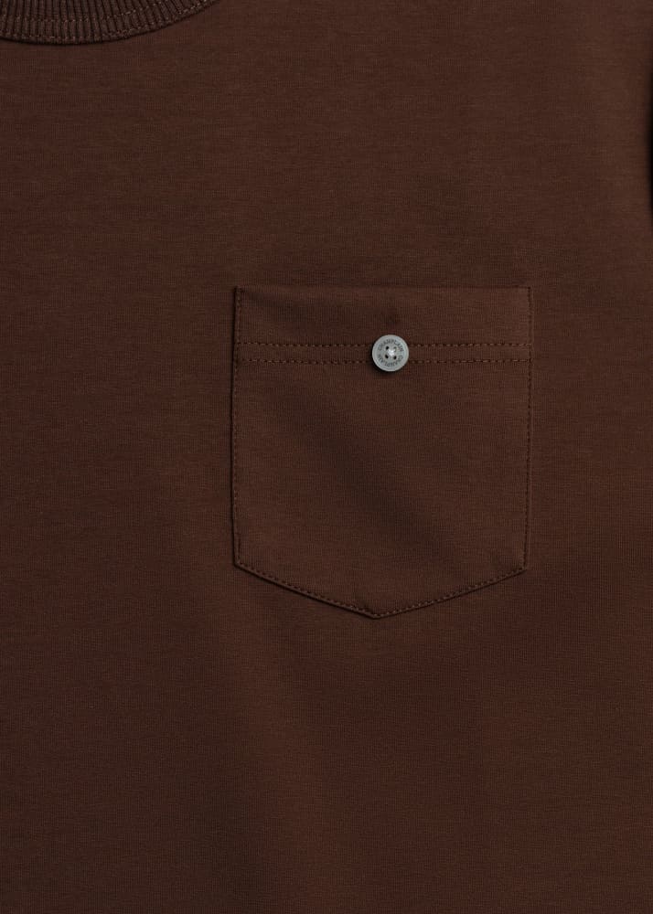 Champlain- Button Tee in Brown - Tees & Tanks