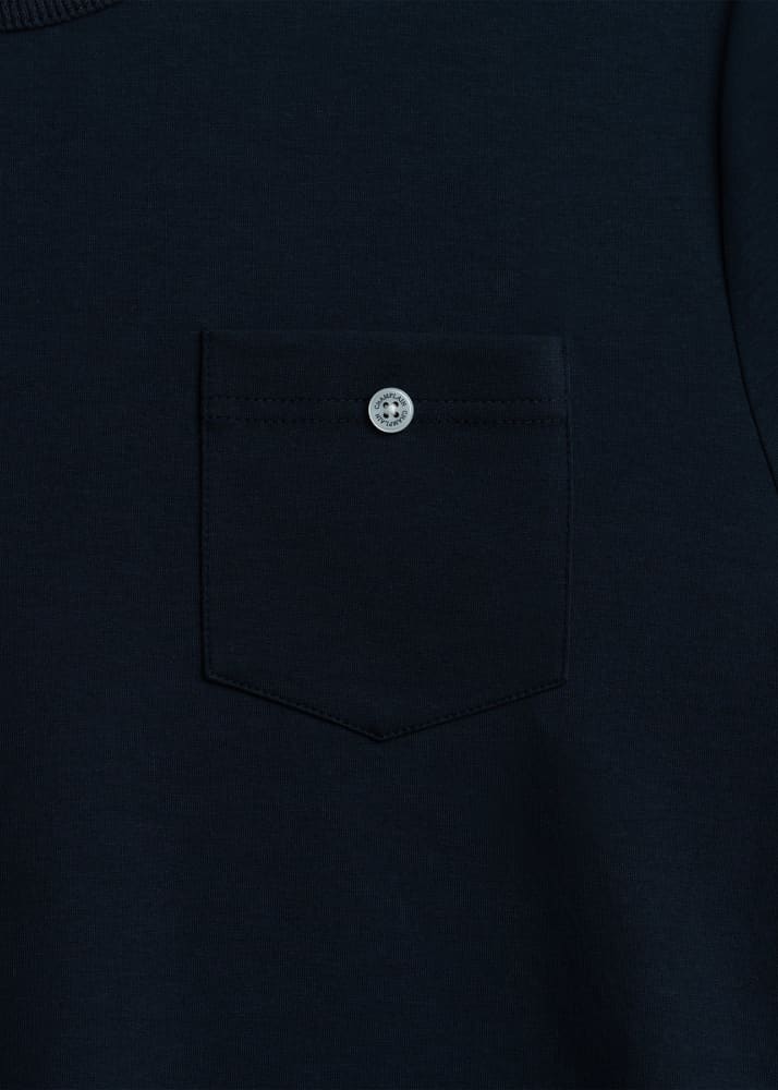 Champlain- Button Tee in Navy - Tees & Tanks