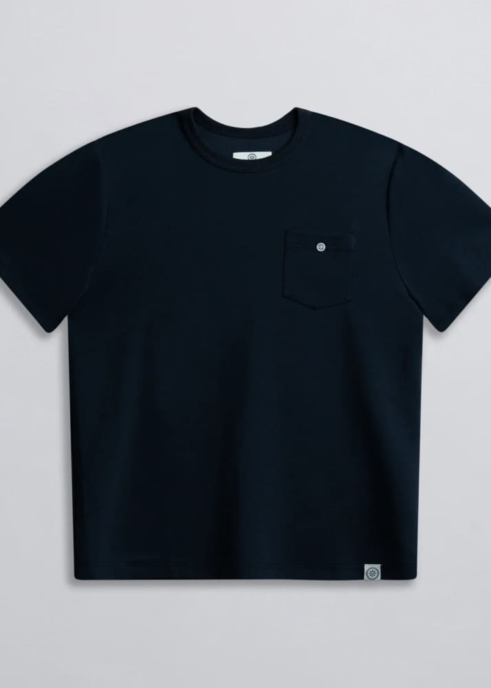 Champlain- Button Tee in Navy - Tees & Tanks