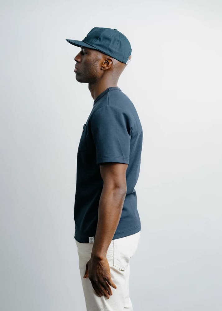 Champlain- Button Tee in Navy - Tees & Tanks