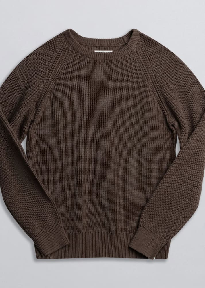 Champlain- Fisherman Sweater in Brown - & Knitwear