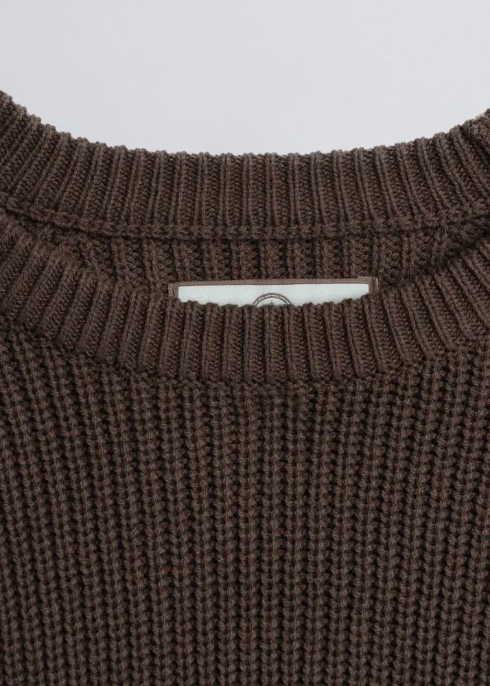 Champlain- Fisherman Sweater in Brown - & Knitwear