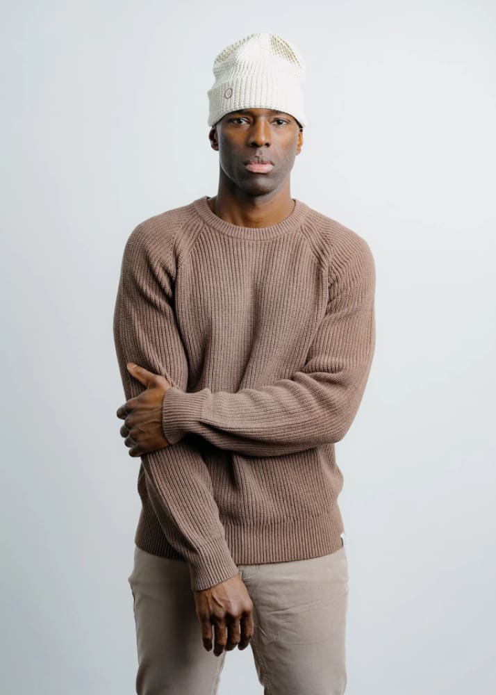 Champlain- Fisherman Sweater in Brown - & Knitwear
