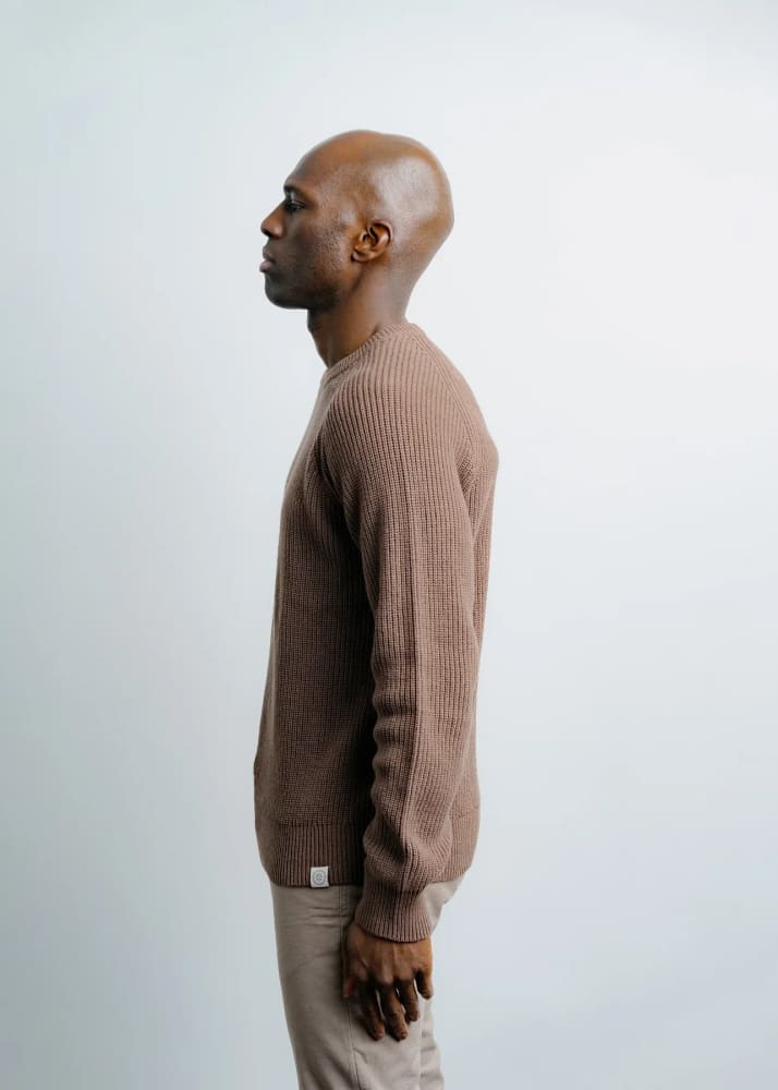 Champlain- Fisherman Sweater in Brown - & Knitwear