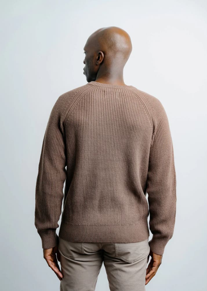 Champlain- Fisherman Sweater in Brown - & Knitwear