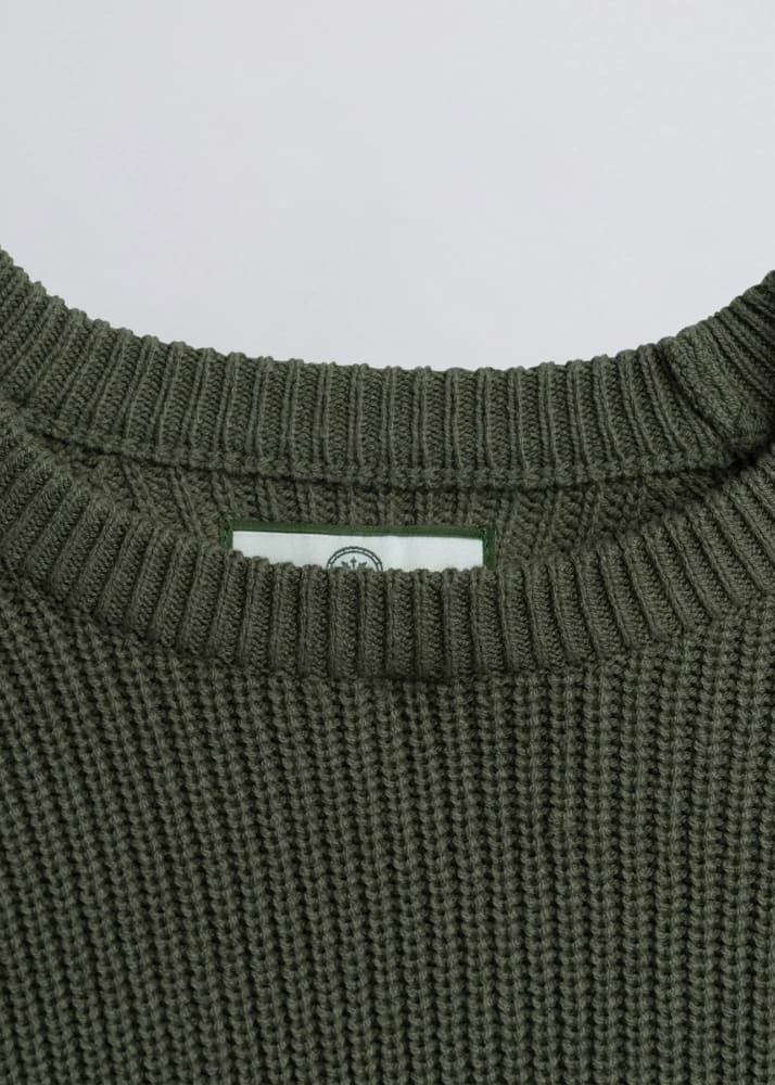 Champlain- Fisherman Sweater in Olive - & Knitwear