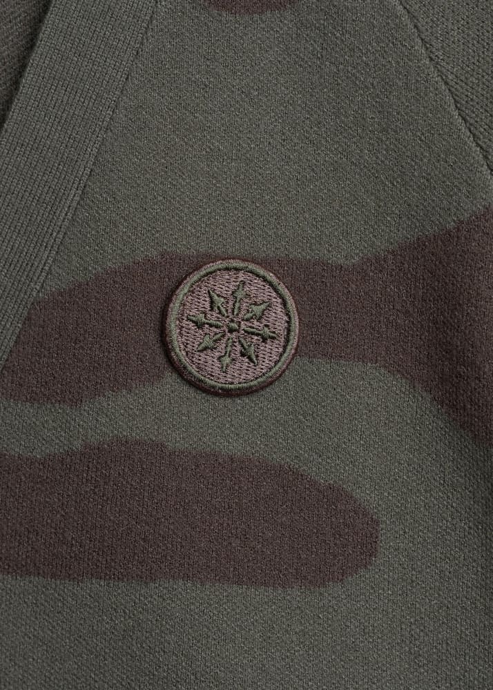 Champlain- Knitted Cardigan in Camo Green - Sweater &