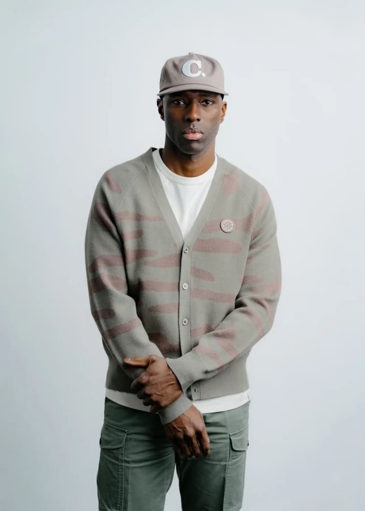 Champlain- Knitted Cardigan in Camo Green - Sweater &