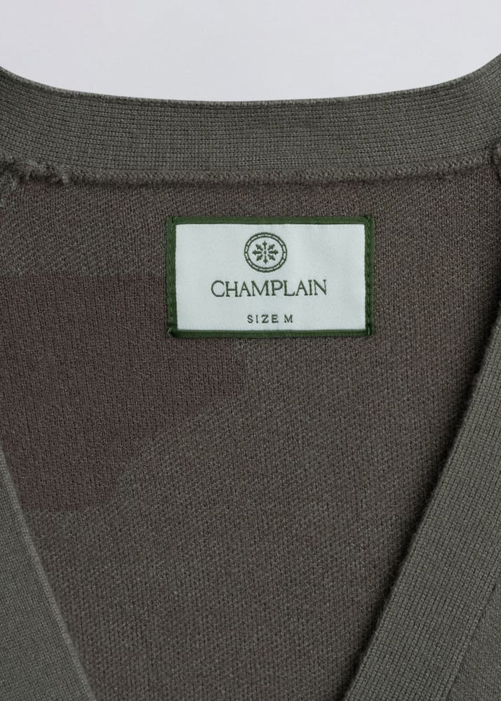 Champlain- Knitted Cardigan in Camo Green - Sweater &