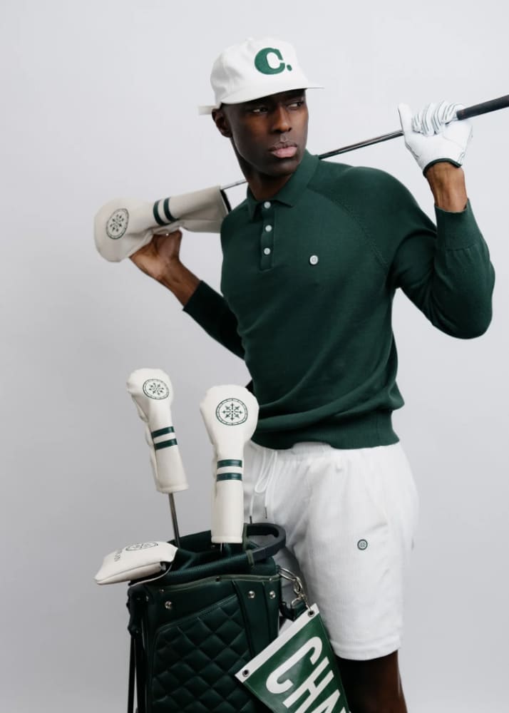 Champlain- Long Sleeve Knit Polo in Green