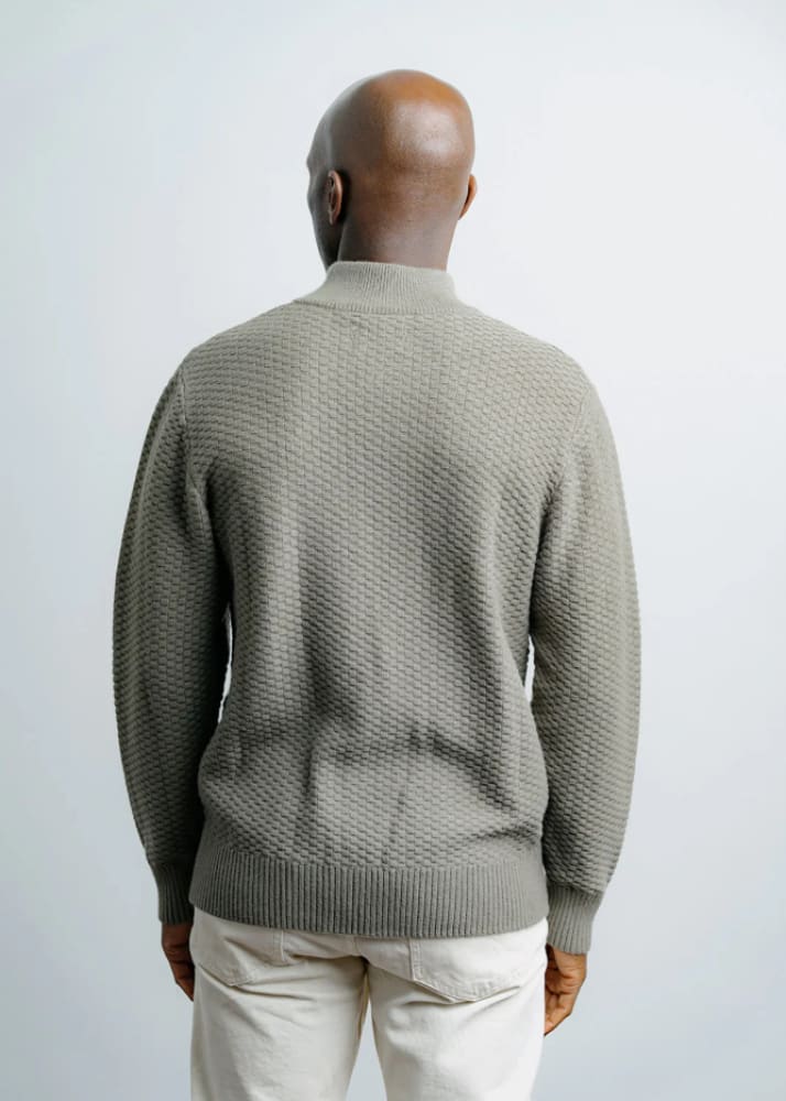 Champlain- Quarter Knit in Olive - Sweater & Knitwear