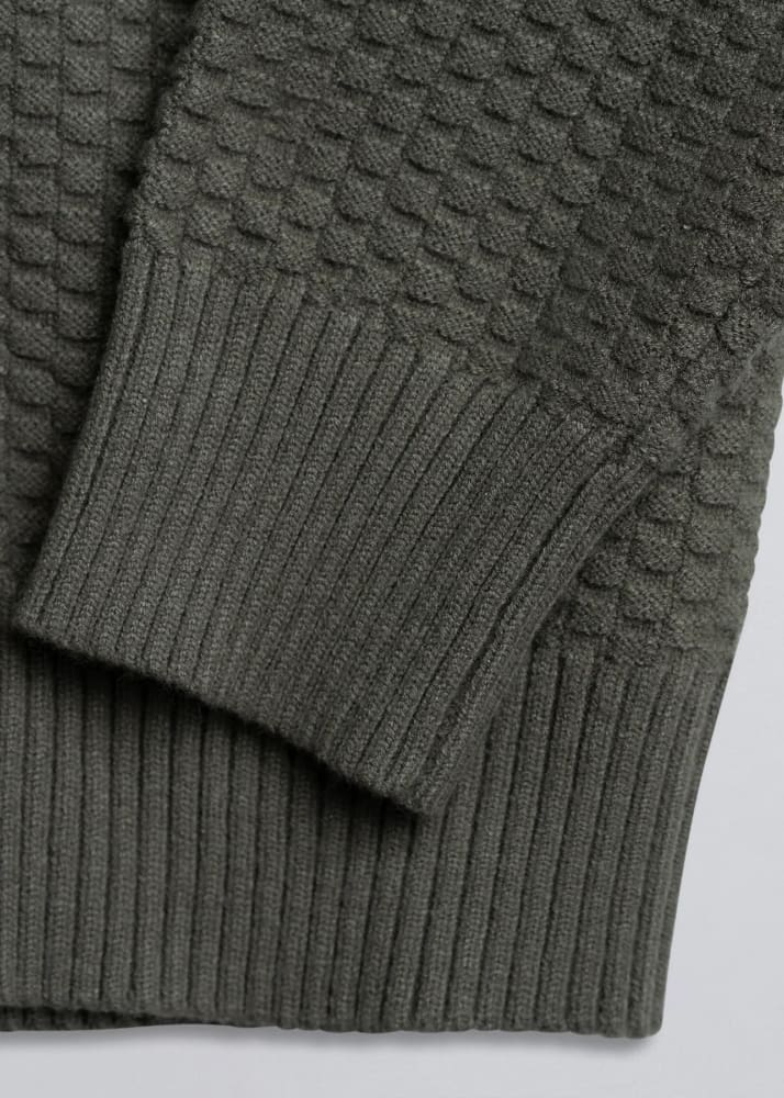 Champlain- Quarter Knit in Olive - Sweater & Knitwear